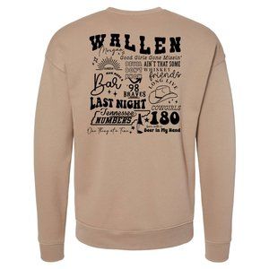 Morgan Wallen Bella Canvas drop sholder crewneck sweatshirt TAN